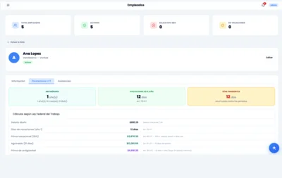 Módulo de RRHH y nómina para mueblería